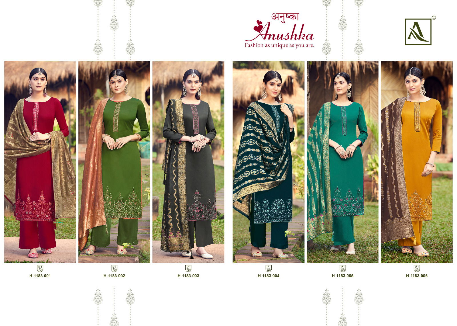 Anushka By Alok Suits 001-006 Designer Salwar Suits Catalog